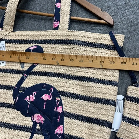 Vera Bradley Seashore Tote Beach Fiesta Wristlet Clutch Bag Pink Flamingo - Picture 10 of 13